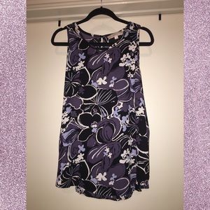 Black and Purple Floral LOFT Shell/Tank